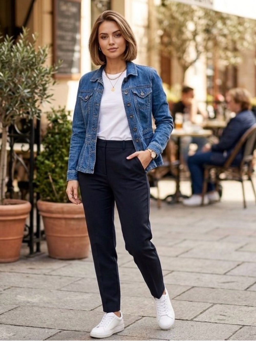 DKNY Women's Dark Blue Denim Jacket
